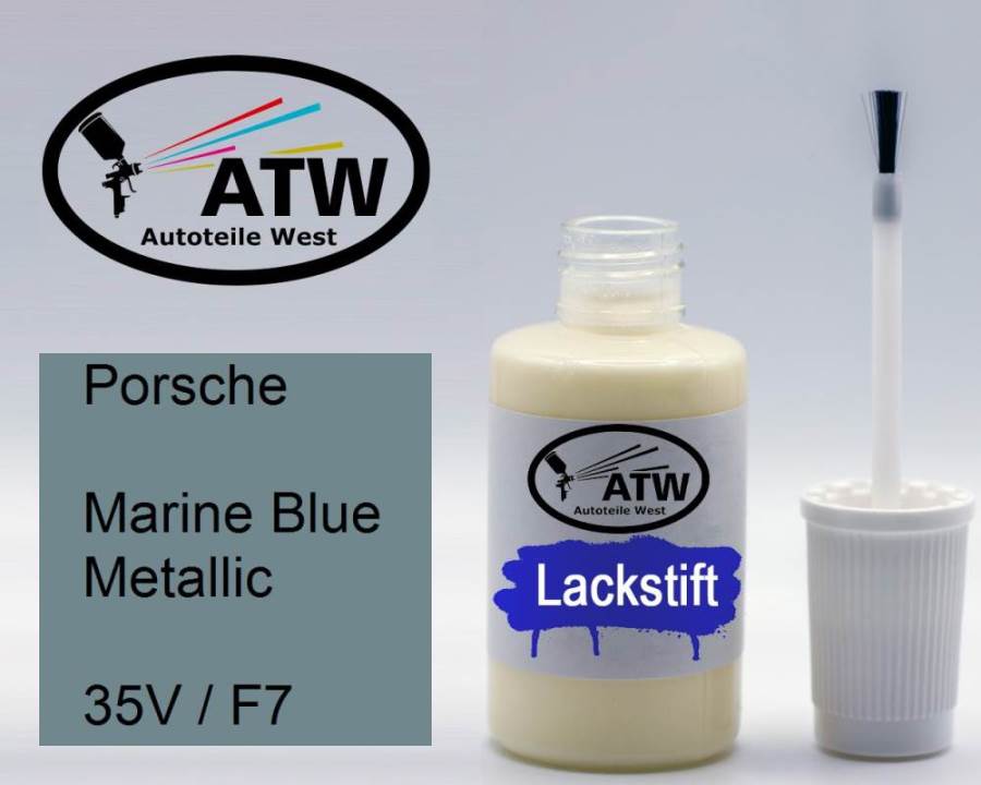 Porsche, Marine Blue Metallic, 35V / F7: 20ml Lackstift, von ATW Autoteile West.